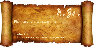 Mónus Zsuzsanna névjegykártya
